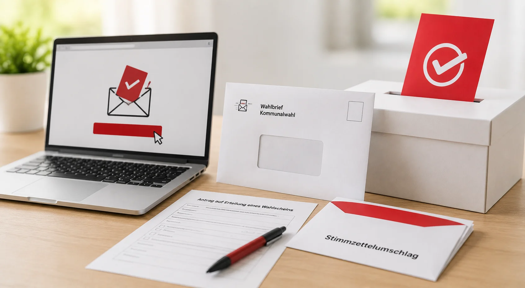 Briefwahlunterlagen und Online-Antrag für die Kommunalwahl Flotwedel 2026