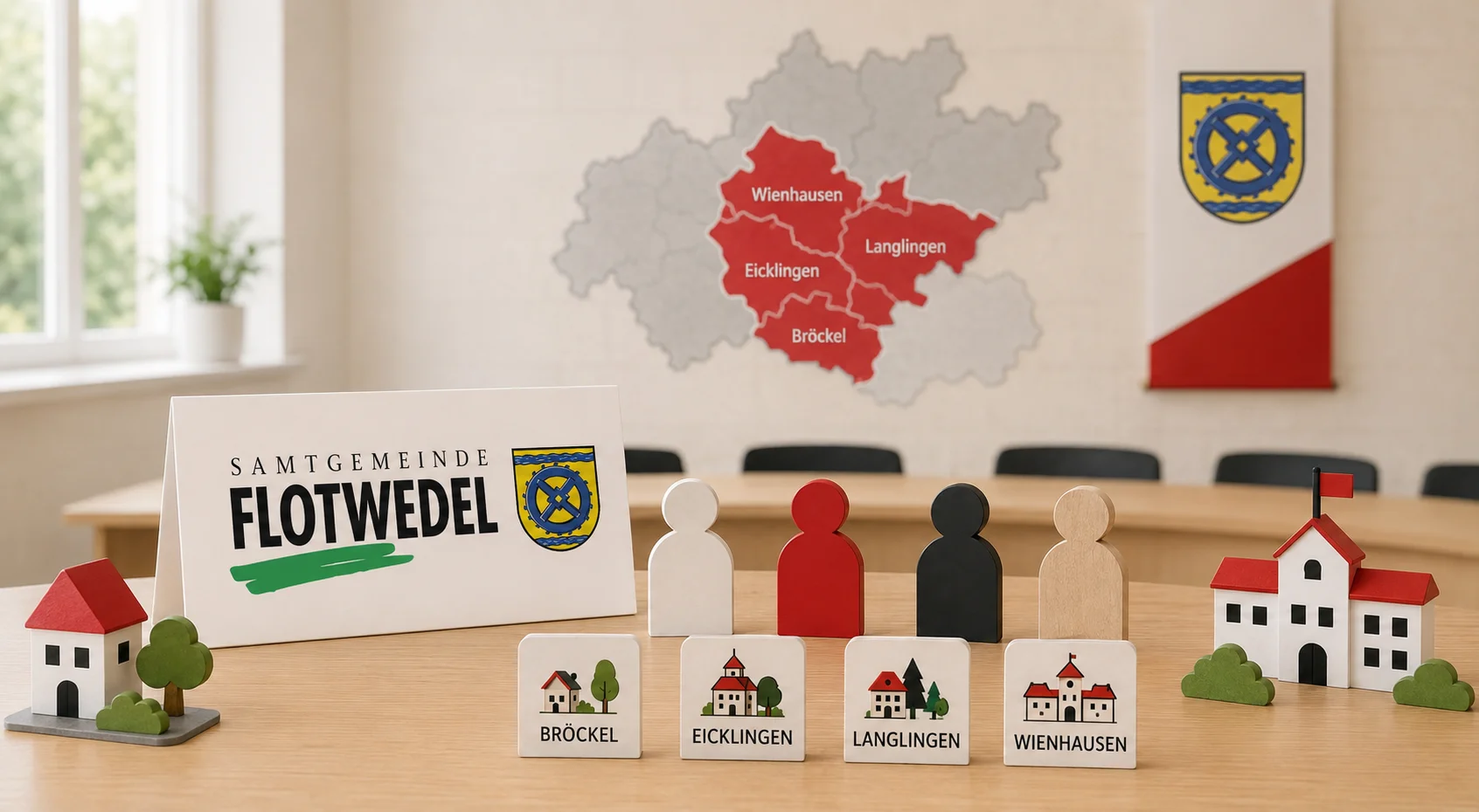 Die Samtgemeinde Flotwedel mit Bröckel, Eicklingen, Langlingen und Wienhausen als kommunale Gemeinschaft im Landkreis Celle