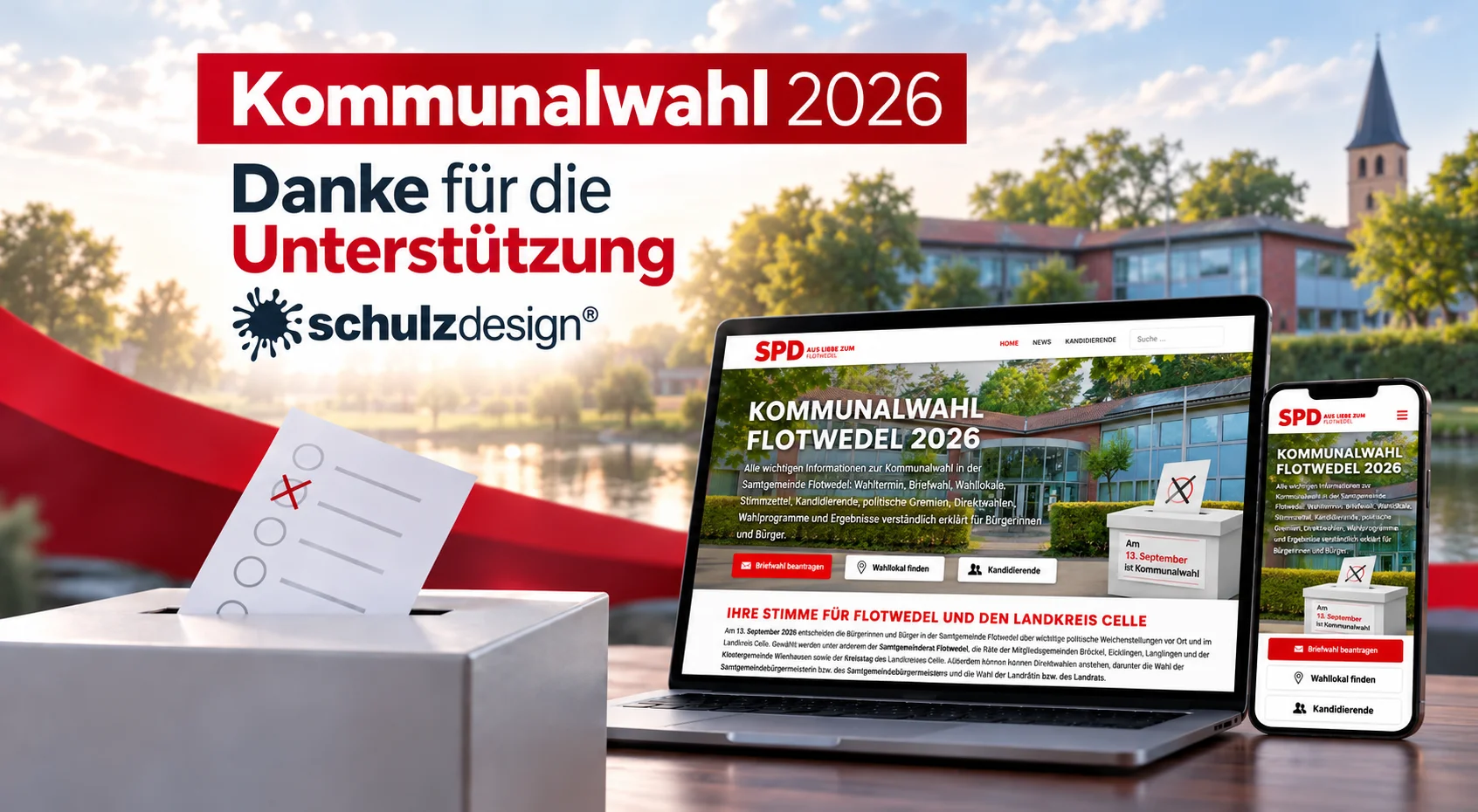 Professionelle Unterstützung zur Kommunalwahl Flotwedel 2026 durch Werbeagentur Schulz-Design und Fotostudio Laatzen