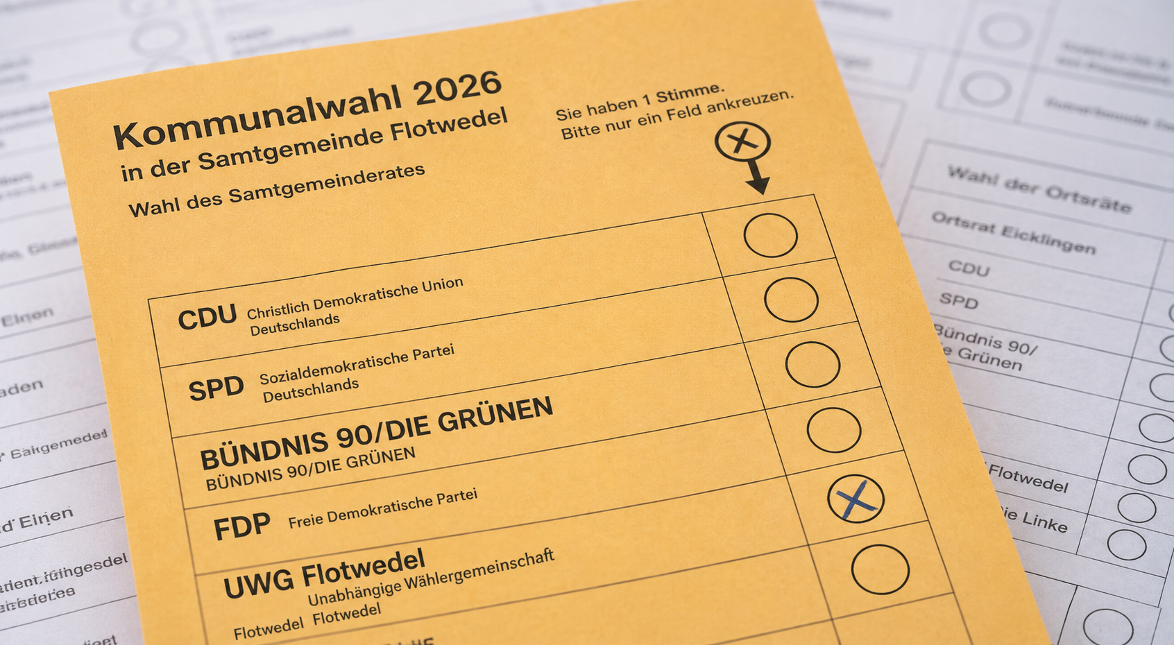 So füllen Sie Ihren Stimmzettel bei der Kommunalwahl Flotwedel 2026 richtig aus: Stimmen, Kumulieren, Panaschieren, Fehler und Briefwahl einfach erklärt.